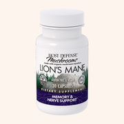 Lion's Mane Capsules, 30-count bottle, front view of bottle.