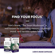 Lion's Mane capsules, 60-count bottle, Find Your Focus.