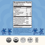 Grateful Dead Gummies - Beary Well,  90-count bag, supplement facts.