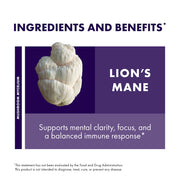 Host Defense® Lion’s Mane Gummies
 - Blueberry, Ingredients and Benefits.