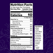 MycoBrew Coffee, 3 oz box, Nutrition Facts.