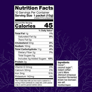 MycoBrew® Mocha, 15oz, Nutrition Facts.