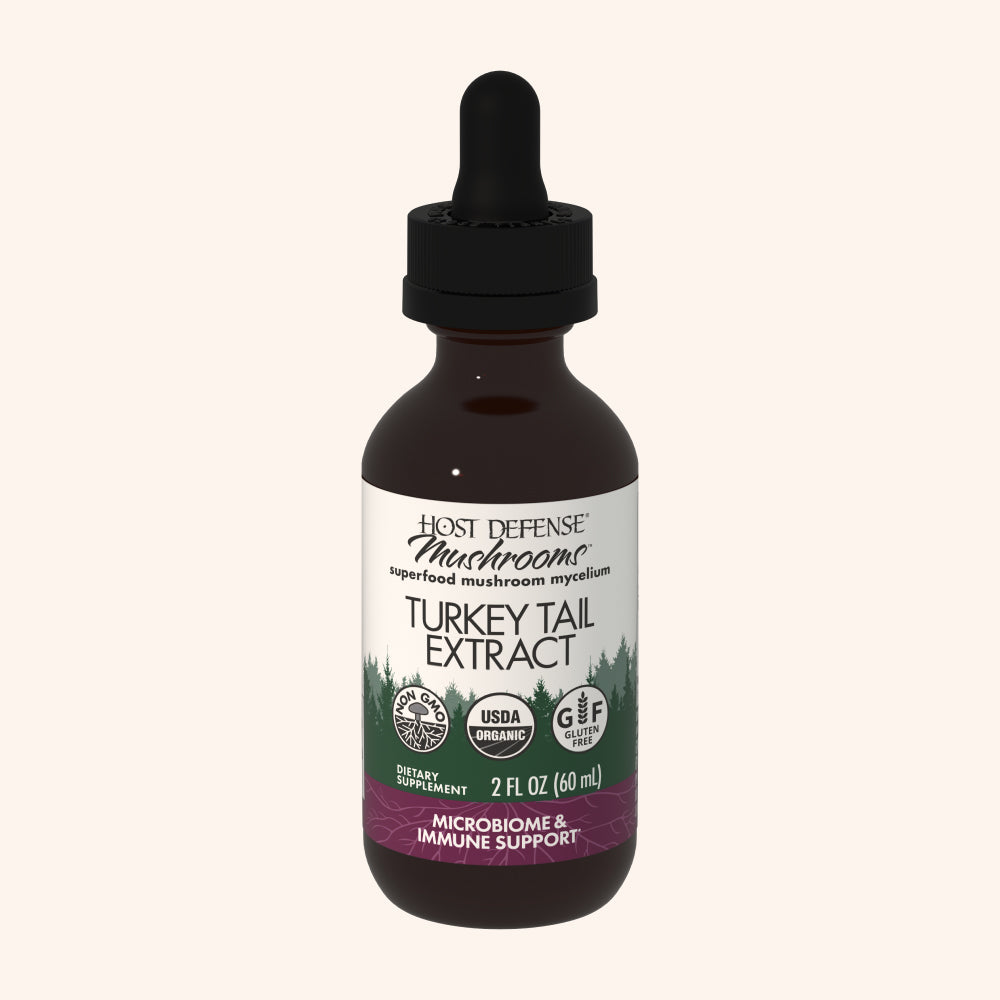 Turkey Tail Extract, 2 fl oz bottle, front view showing label.