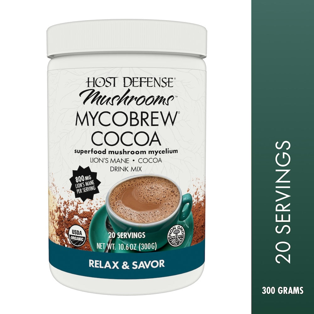 MycoBrew Cocoa, 10.6 oz container, 20 Servings.