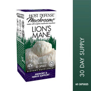 Lion's Mane capsules, 60-count bottle, front view of box.